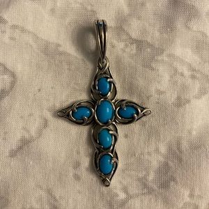 Carolyn Pollack Sleeping Beauty Turquoise Cross Enhancer